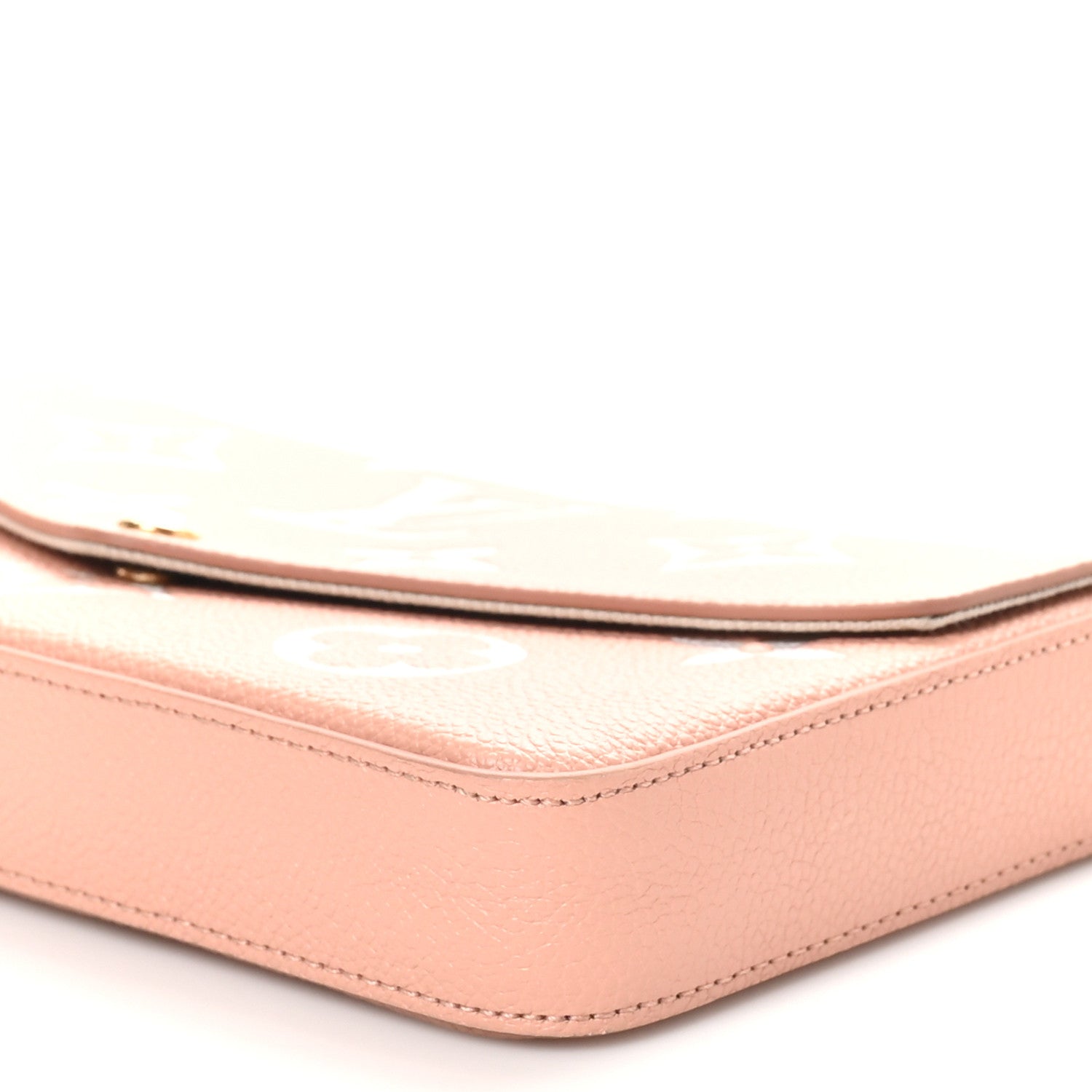 Louis Vuitton Empreinte Monogram Giant Felicie Pochette Chain Wallet Rose Trianon Creme 10 of 10