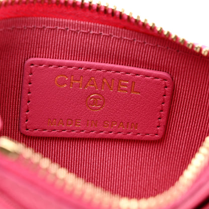 Chanel Caviar Quilted CC Zip Card Holder Pink 6 of 9