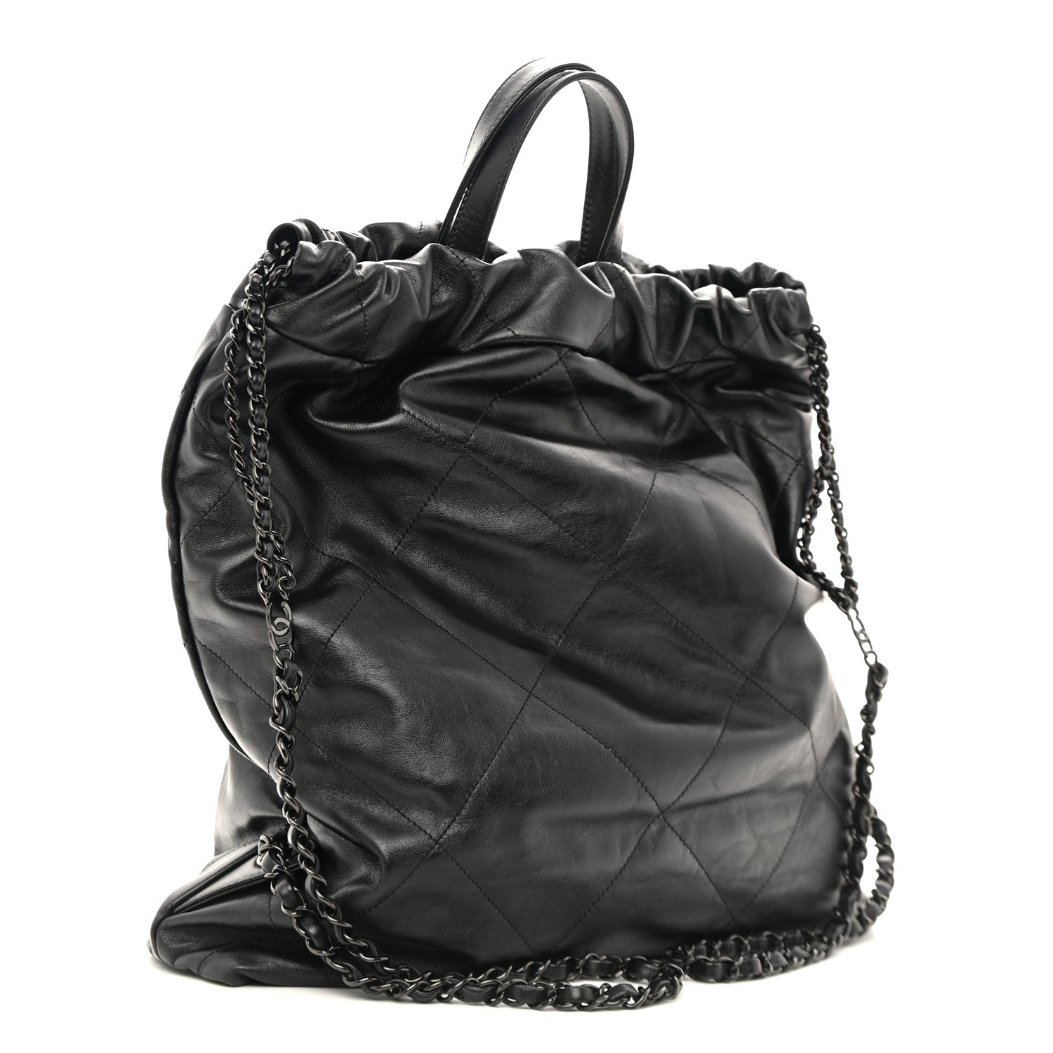 Chanel Shiny Calfskin Quilted Chanel 22 Backpack So Black 2 of 11