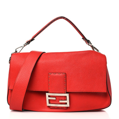 Fendi Cuoio Romano Selleria Large Baguette Papavero 1 of 13