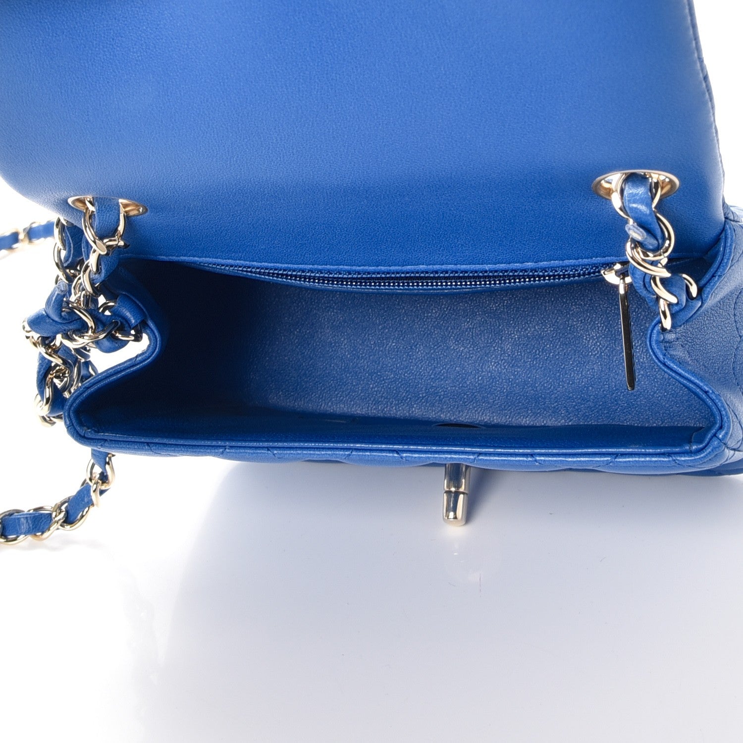 Chanel Lambskin Quilted Mini Square Flap Blue 5 of 8