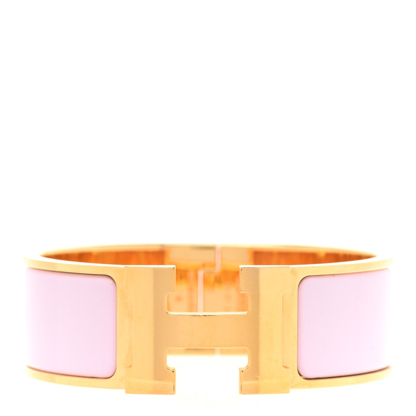 Enamel Wide Clic Clac H Bracelet PM Rose Dragee