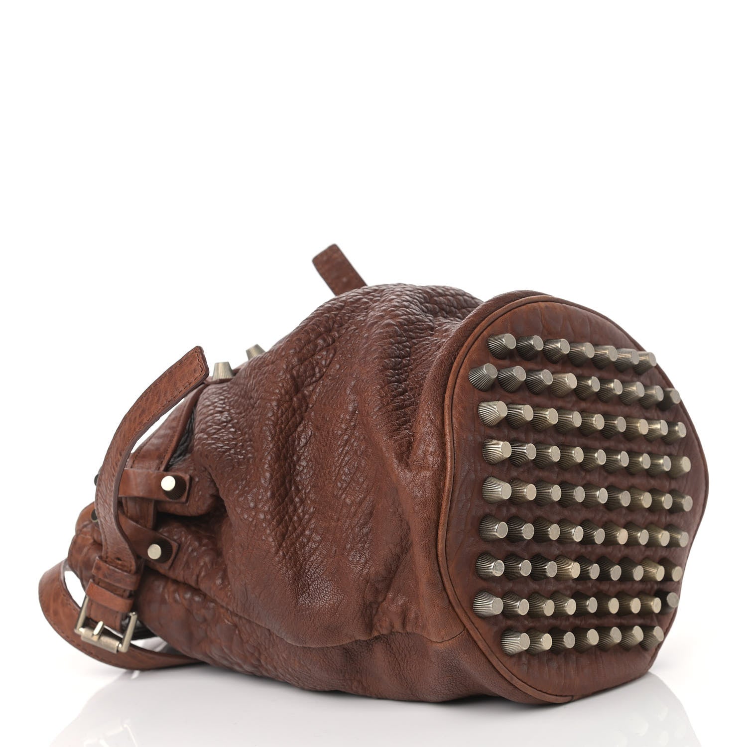 Alexander Wang Pebbled Lambskin Diego Bucket Bag Brown Brass Hardware 4 of 9