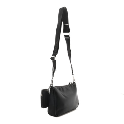 Prada Re-Nylon Saffiano Double Pouch Shoulder Bag Black 3 of 10