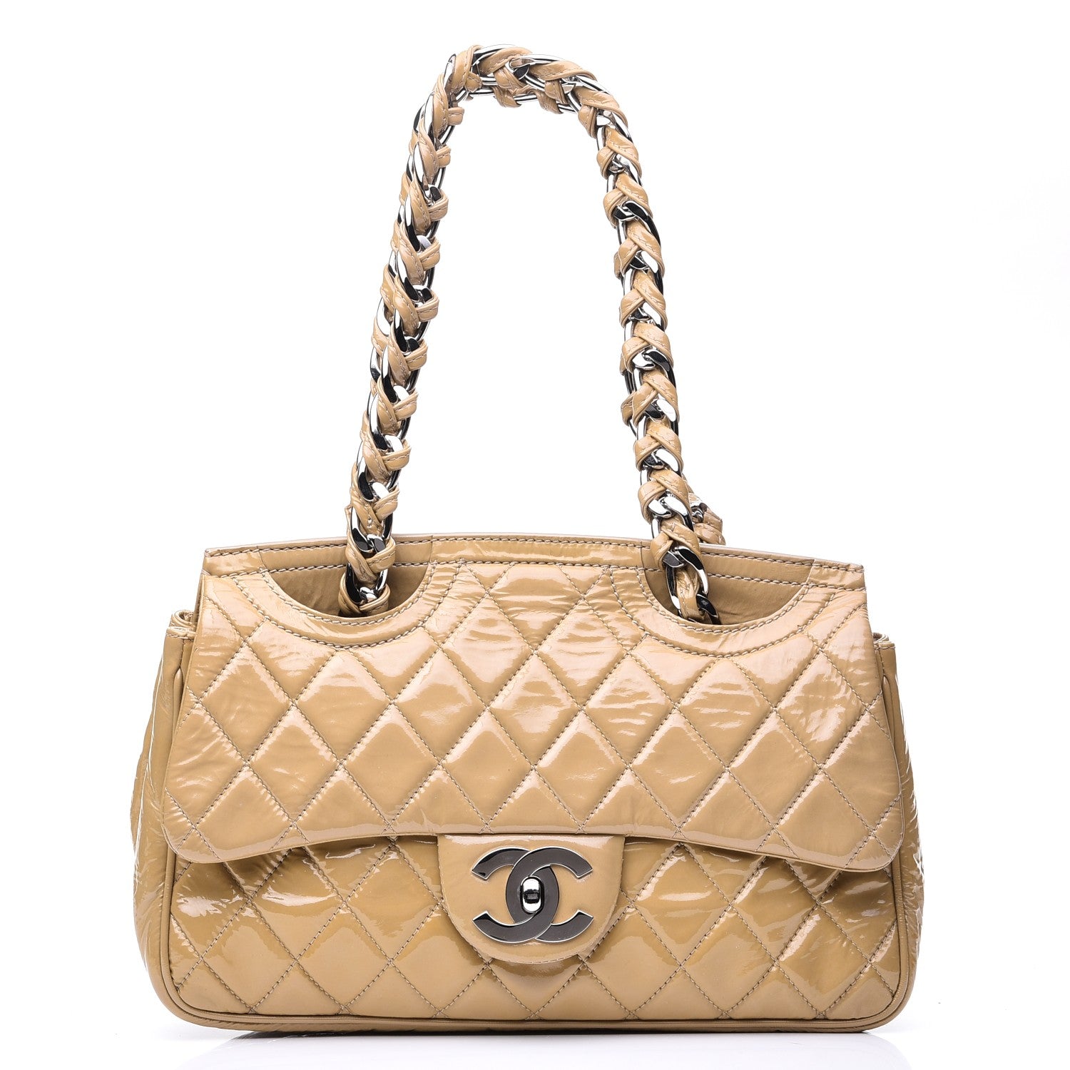 Chanel Patent Quilted Day Glo Flap Beige 1 of 7