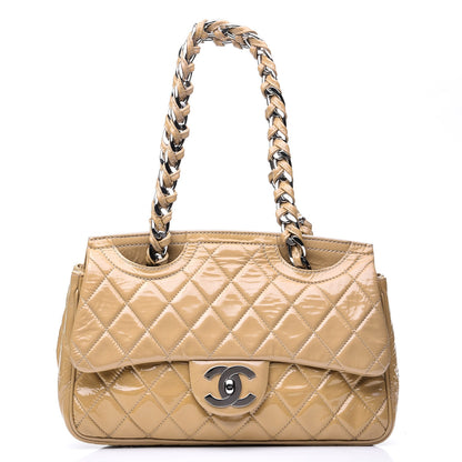 Chanel Patent Quilted Day Glo Flap Beige 1 of 7