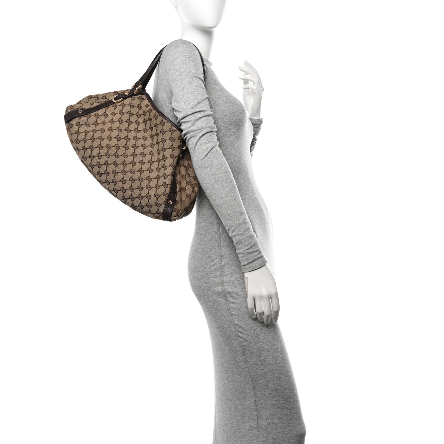 Monogram Medium Abbey Shoulder Bag Dark Brown