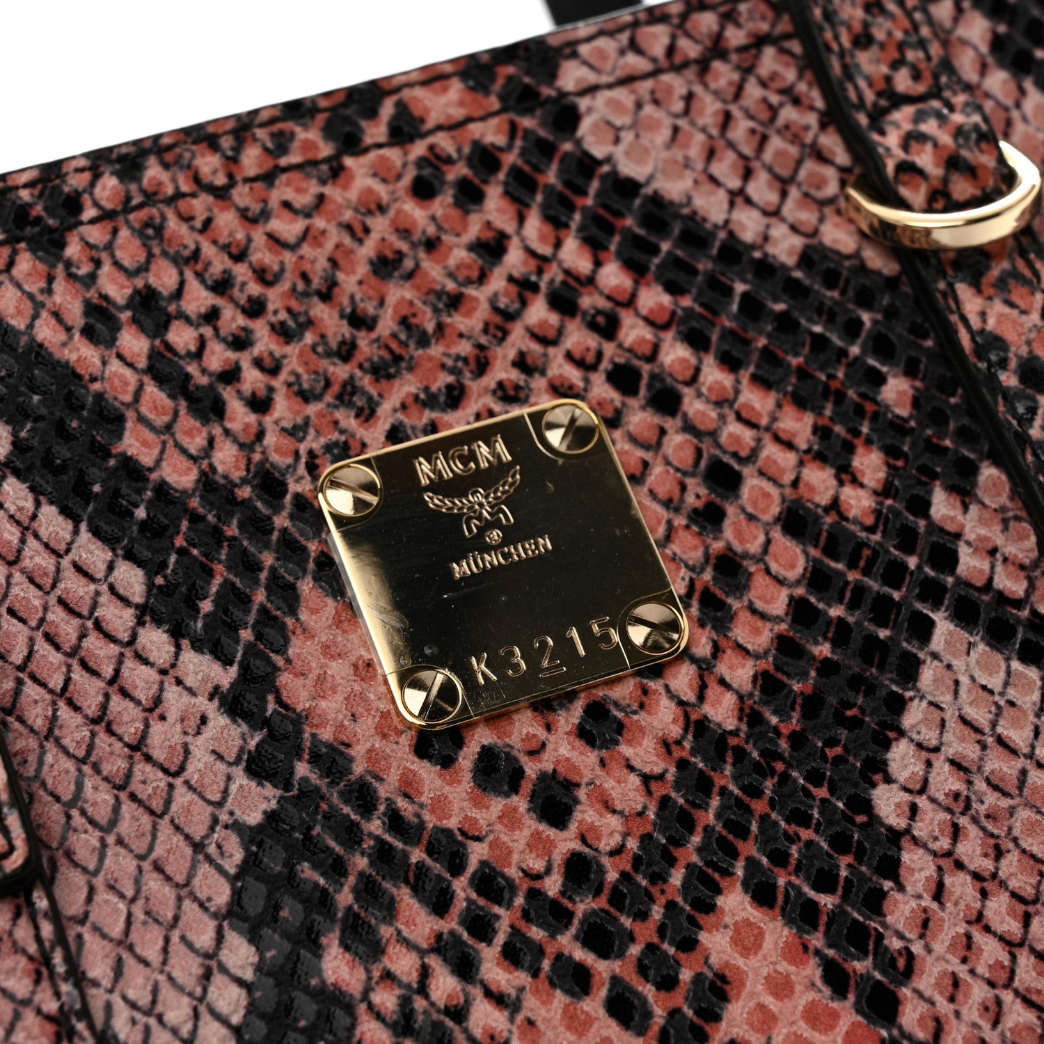 MCM Snakeskin Embossed Mini Toni Shopper Tote Blush Pink 11 of 13