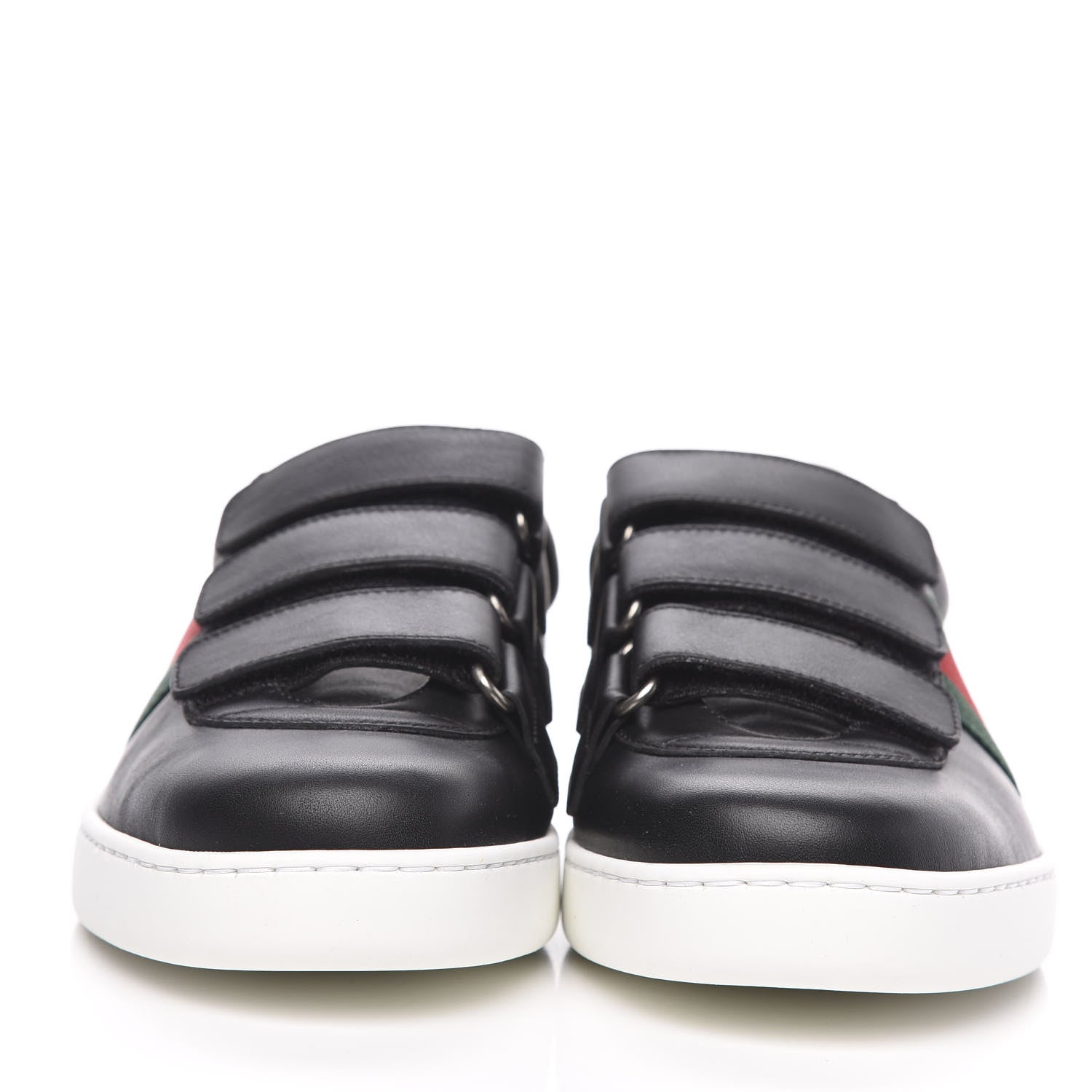 Gucci Calfskin Miro Soft Web Mens Sneakers 8 Black 2 of 9