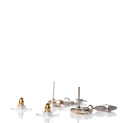 Chanel Ruthenium Crystal CC Star Moon Earrings Grey Gold 3 of 5