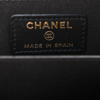 Chanel Lambskin Quilted Zip Around Boy Coin Purse Wallet Navy 8 of 11
