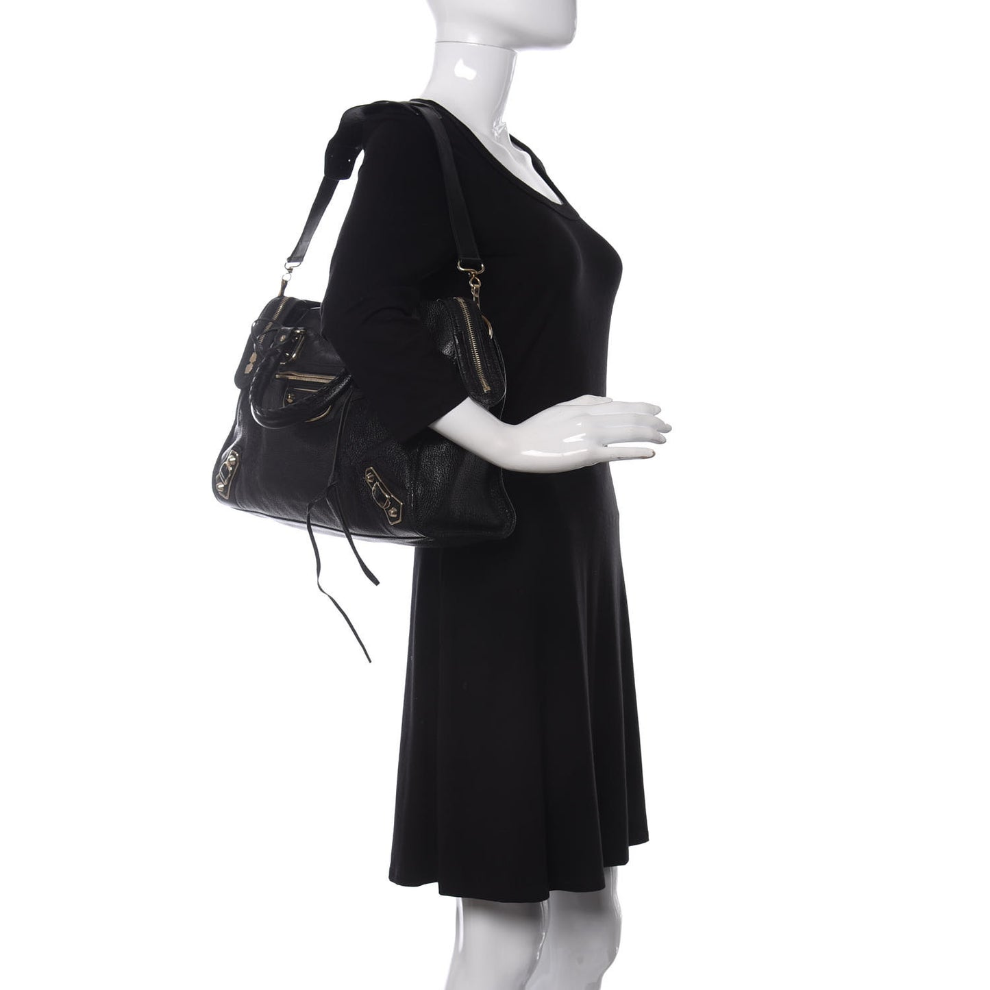 Chevre Gold Metallic Edge Hardware City Black