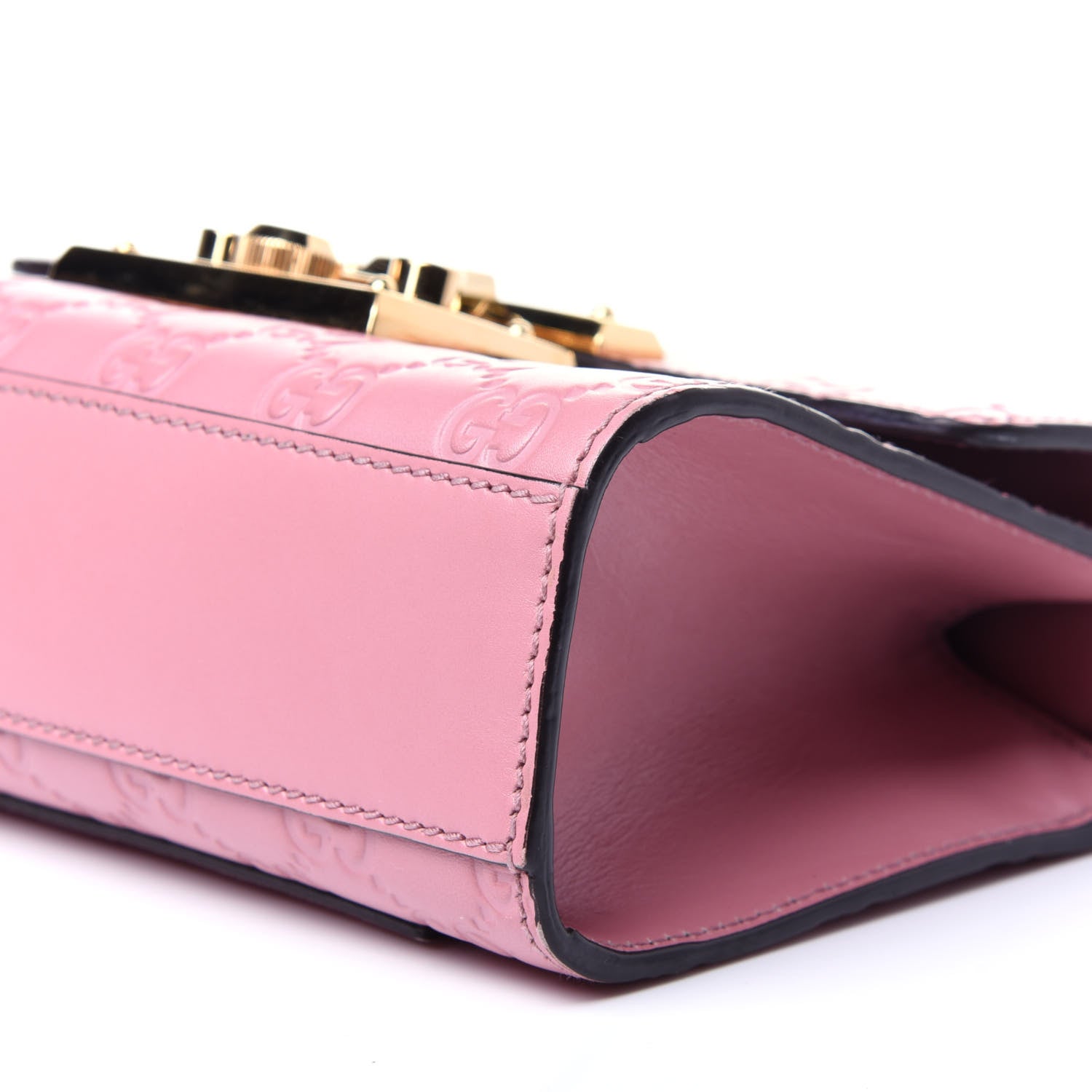 Gucci Guccissima Small Padlock Shoulder Bag Rose Baby Candy 7 of 12
