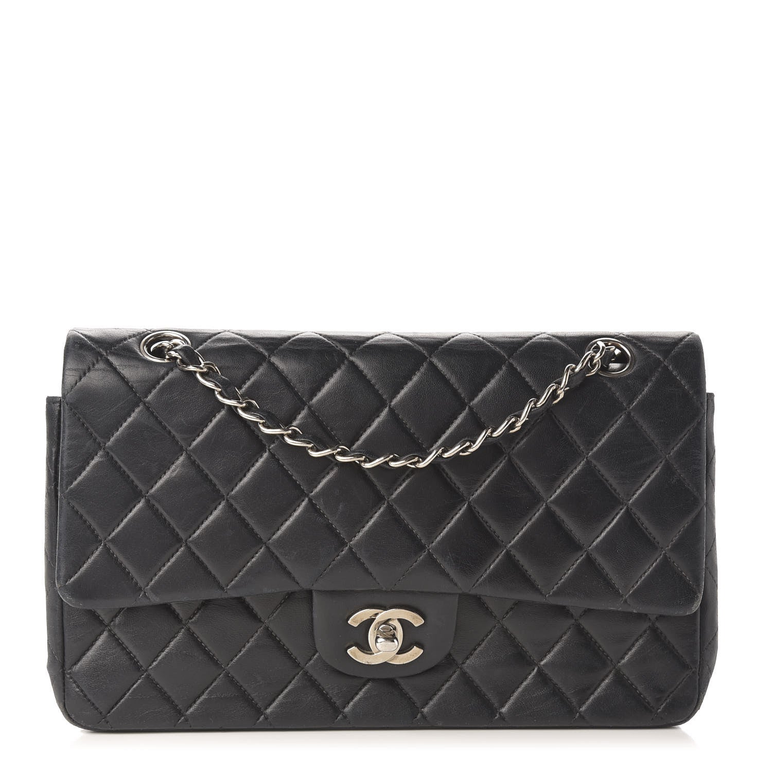 Chanel Lambskin Quilted Medium Double Flap Black 1 of 12