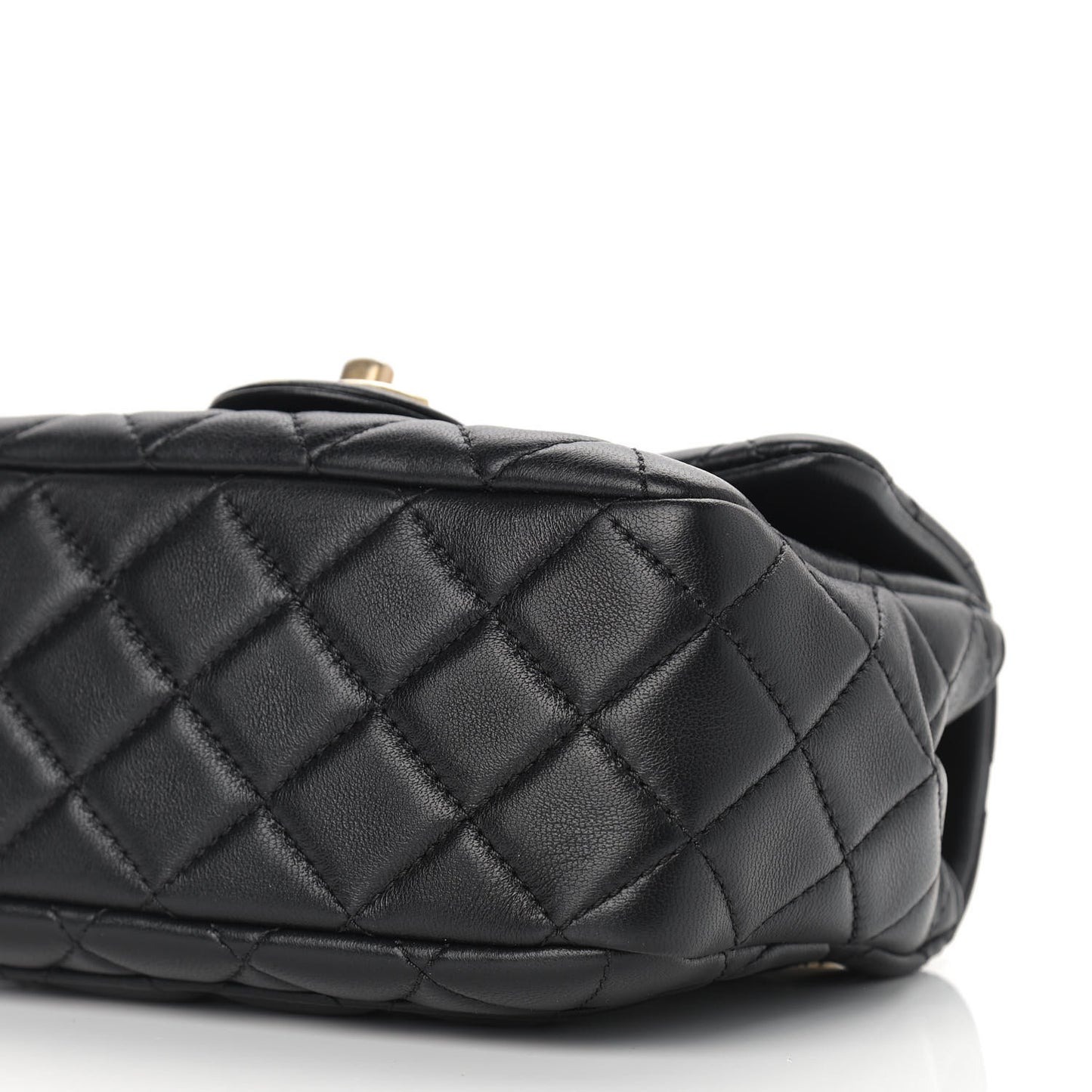 Lambskin Resin Quilted Mini Pearl Samba Square Flap Black