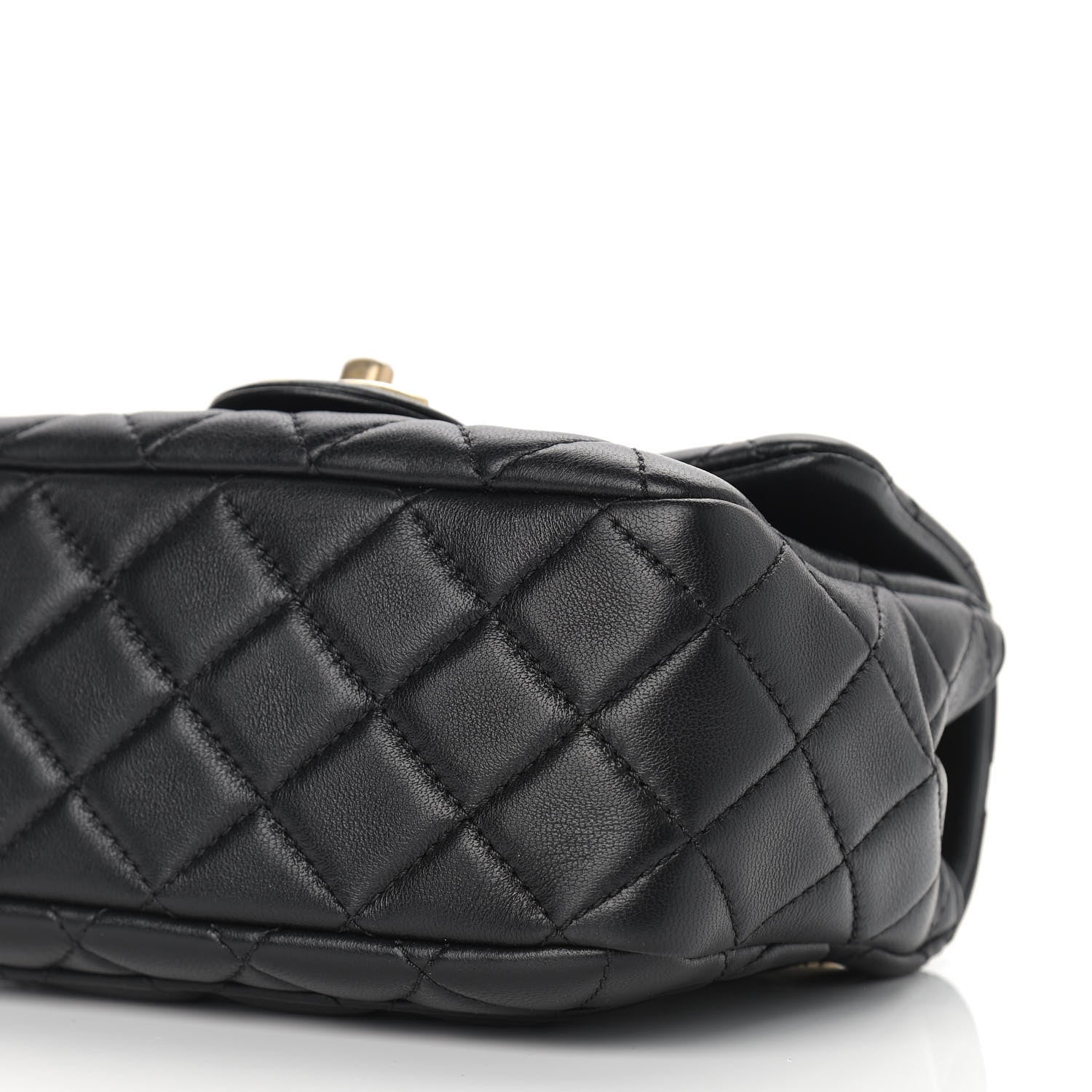 Chanel Lambskin Resin Quilted Mini Pearl Samba Square Flap Black 9 of 9