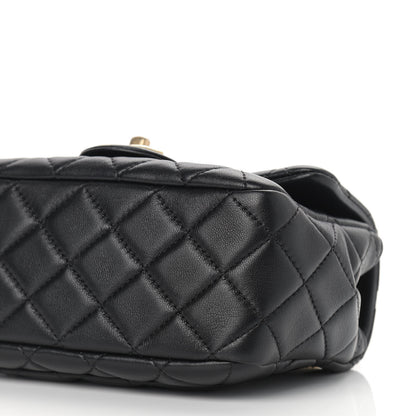 Chanel Lambskin Resin Quilted Mini Pearl Samba Square Flap Black 9 of 9