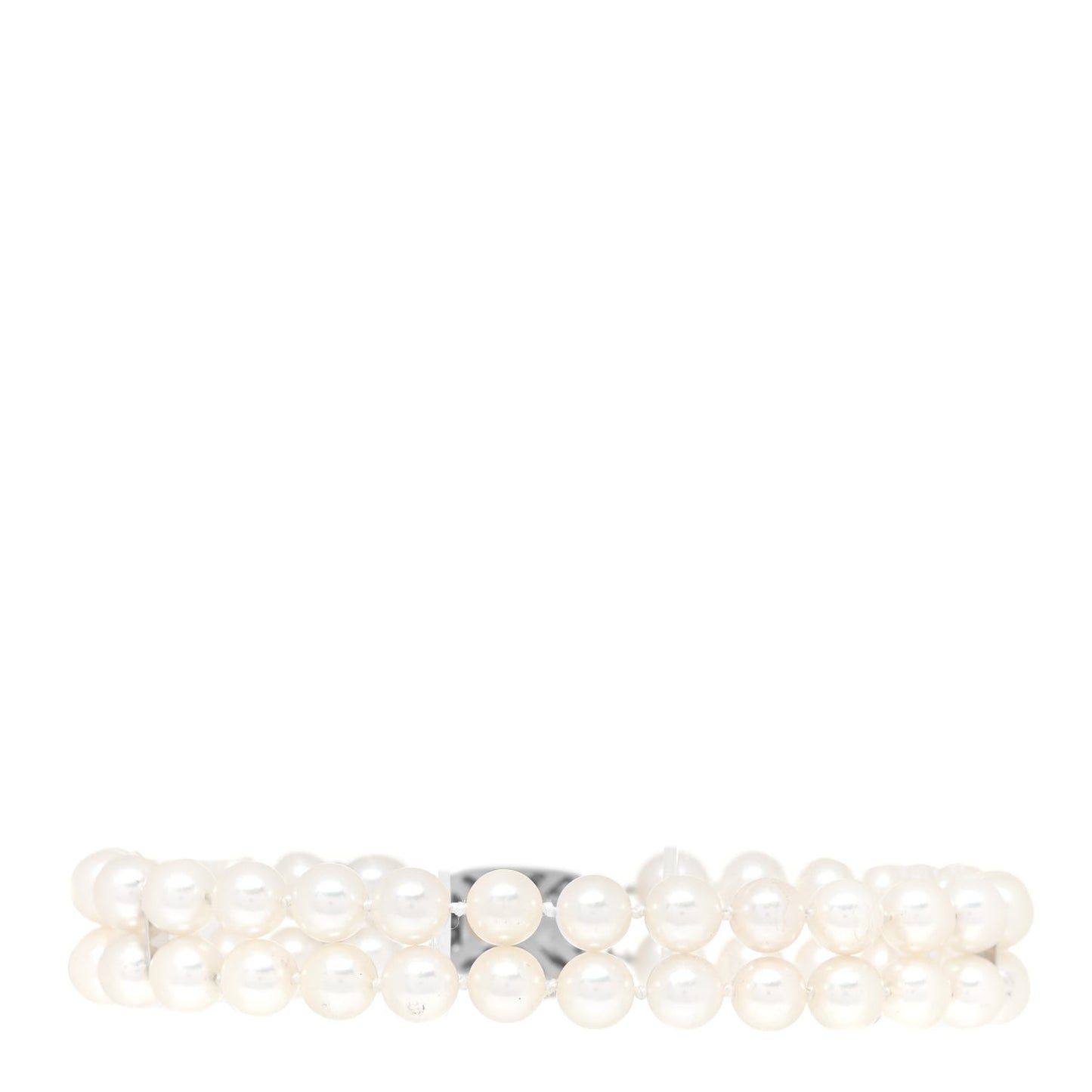 18K White Gold Akoya Pearl 6-6.5mm Double Strand Bracelet