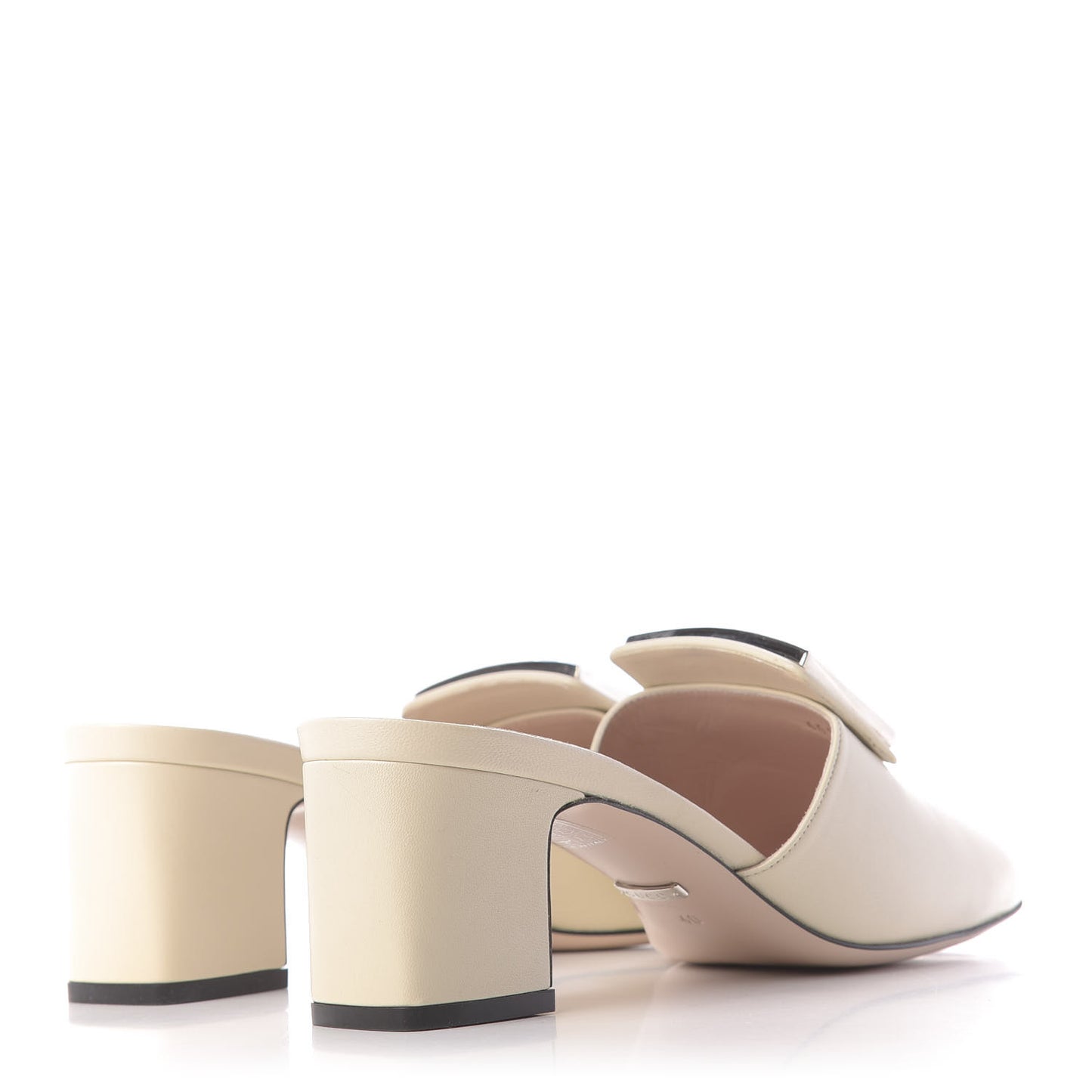 Malaga Kid Crystal Square G Madelyn Mules 40 Vintage White