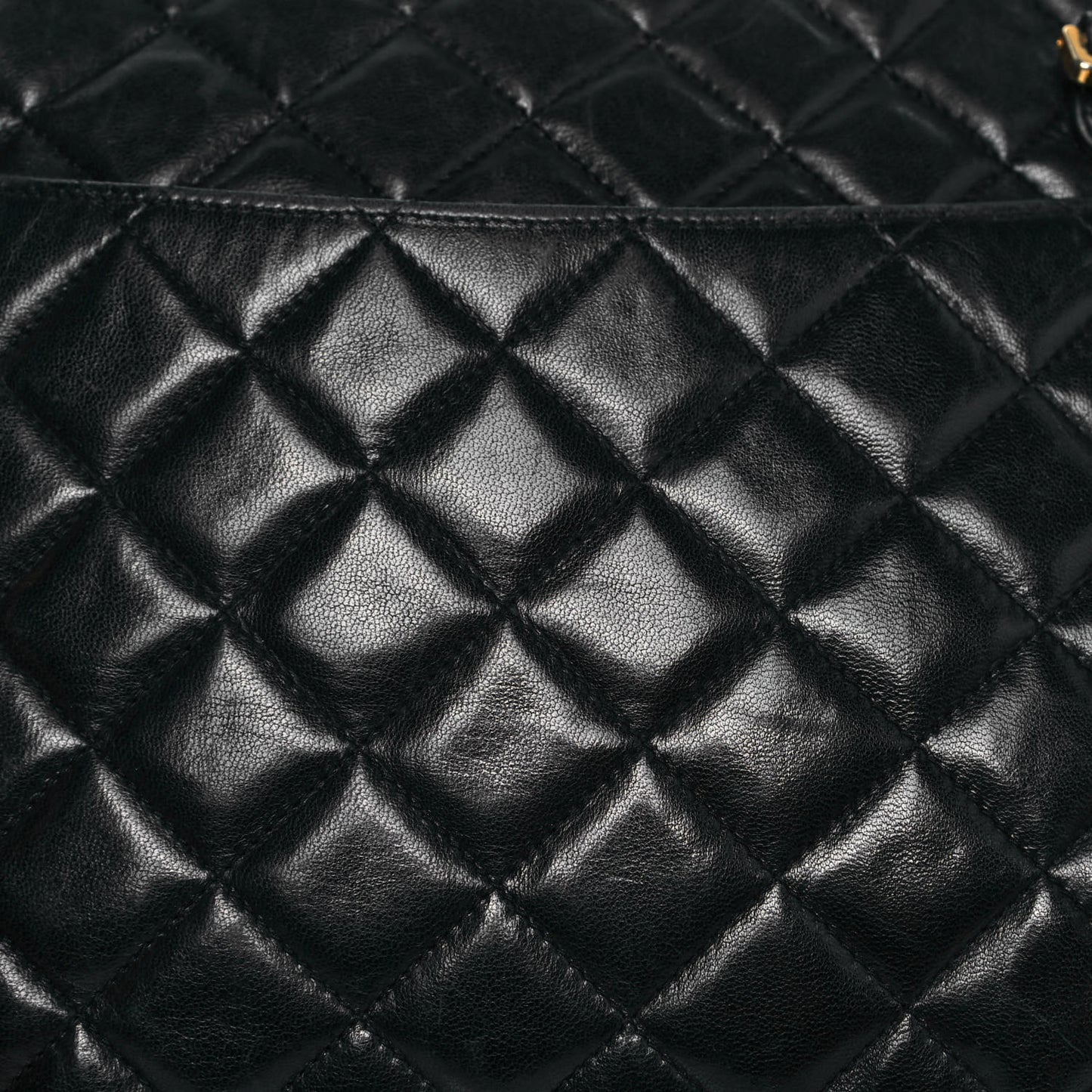 Lambskin Quilted Shoulder Bag Black