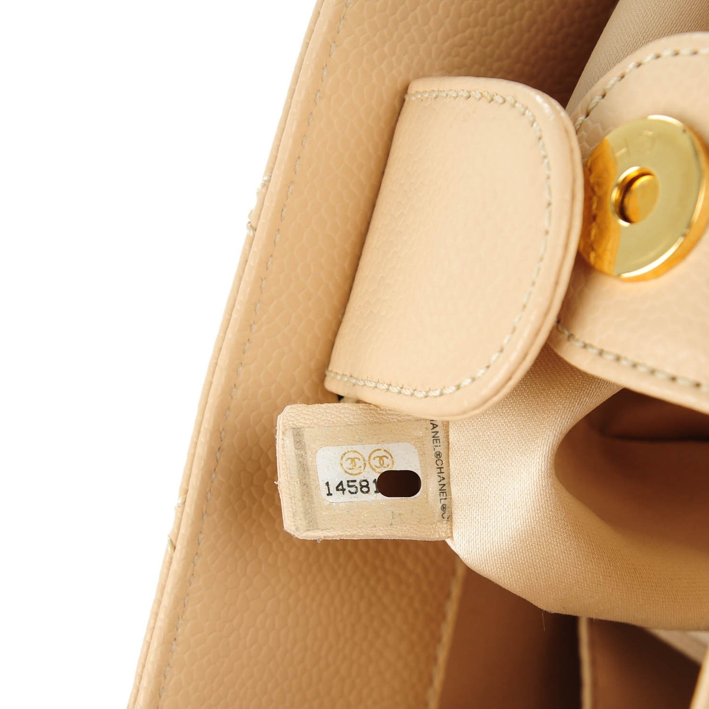 Caviar Quilted Petit Shopping Tote PST Beige Clair