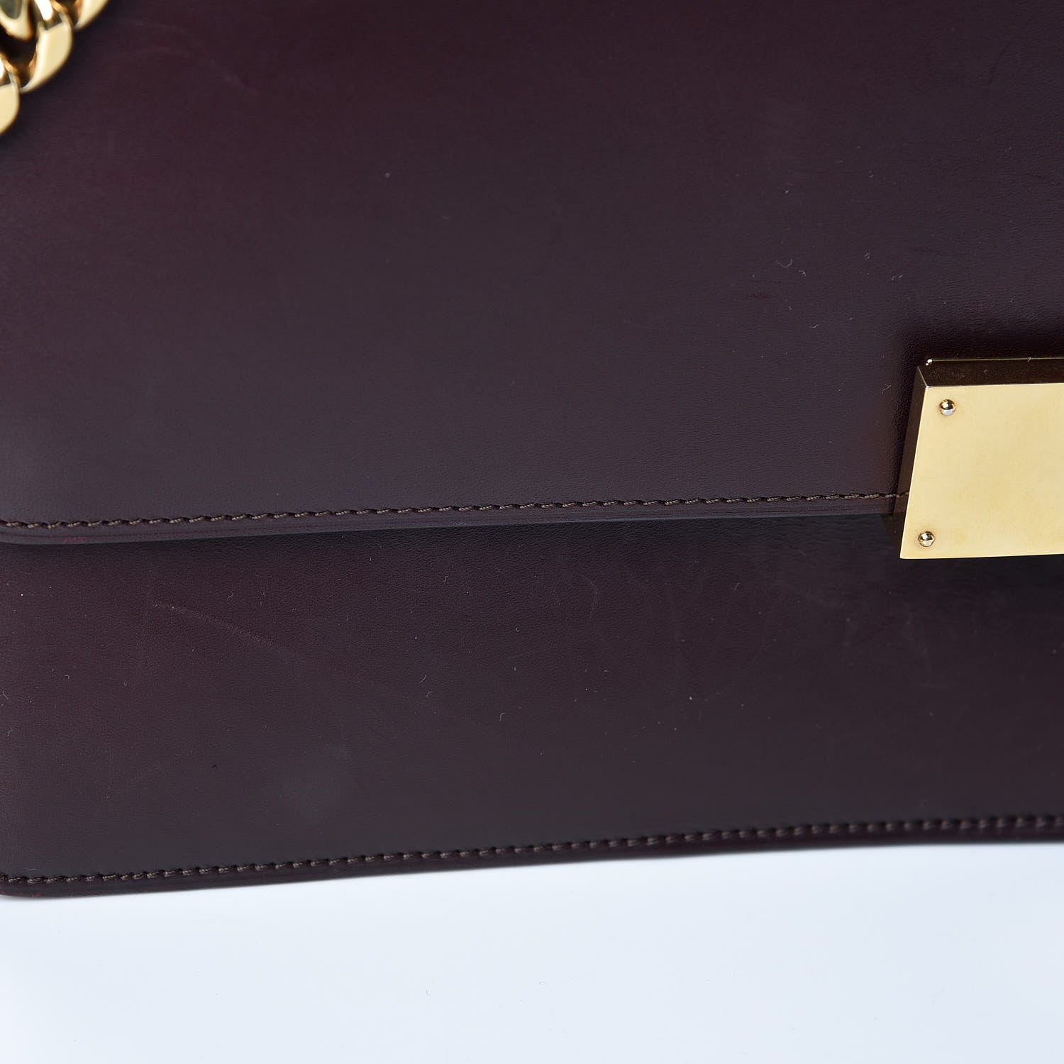 Celine Smooth Calfskin Large Case Chain Flap Burgundy 12 of 13