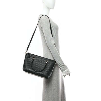 Gucci Soft Microguccissima Small Zippered Satchel Black 2 of 11