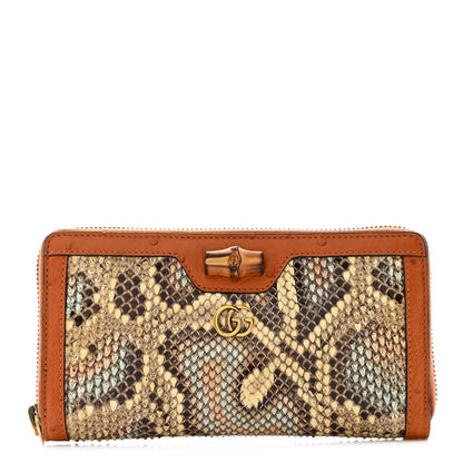 Gucci Snakeskin Ostrich Diana Continental Wallet Butter Ivory Paradise Cloud Natural Gold 1 of 7