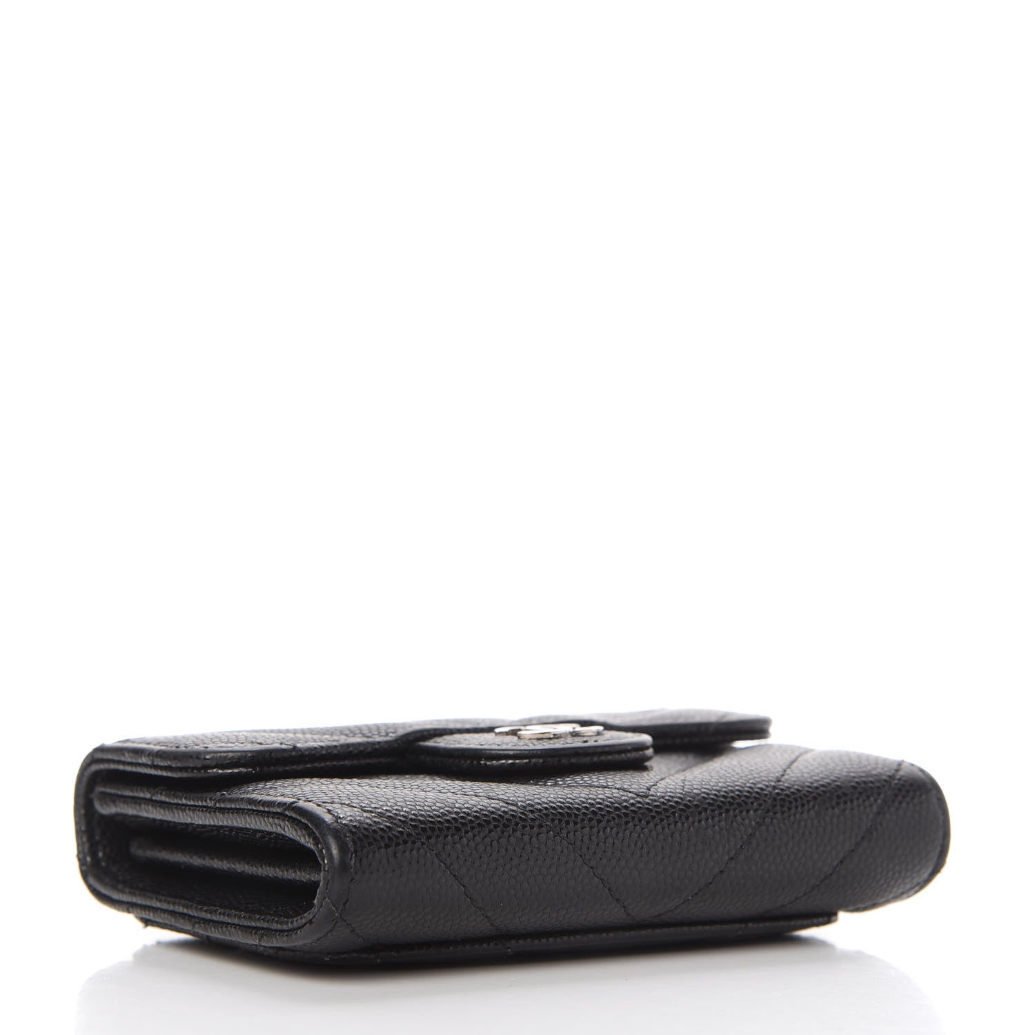 Chanel Caviar Chevron Quilted Card Holder Wallet Black 4 of 7
