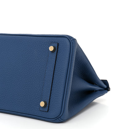 Hermes Togo Birkin 30 Bleu Tie 10 of 11