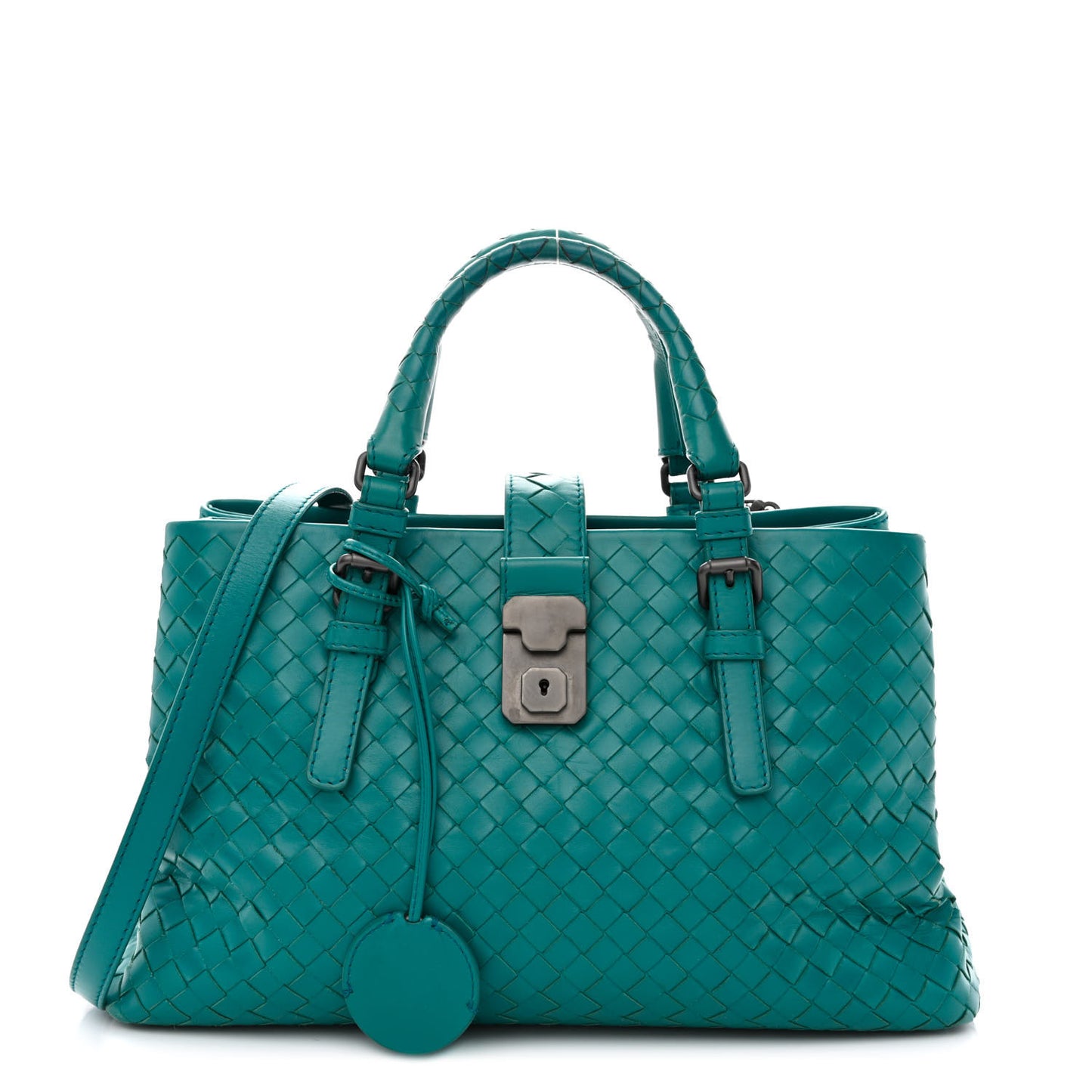 Light Calf Intrecciato Small Roma Teal