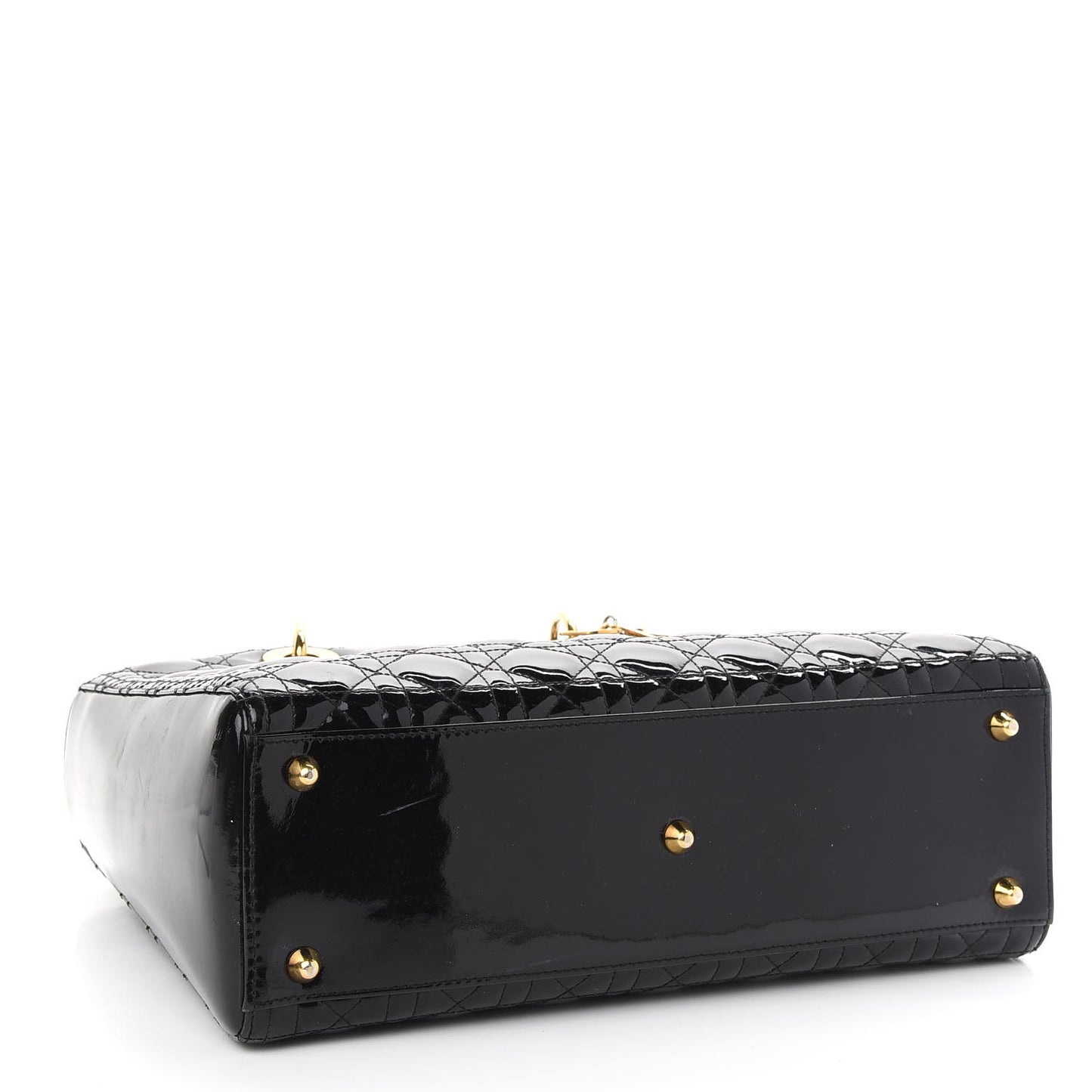 Patent Cannage Large Lady Dior Black