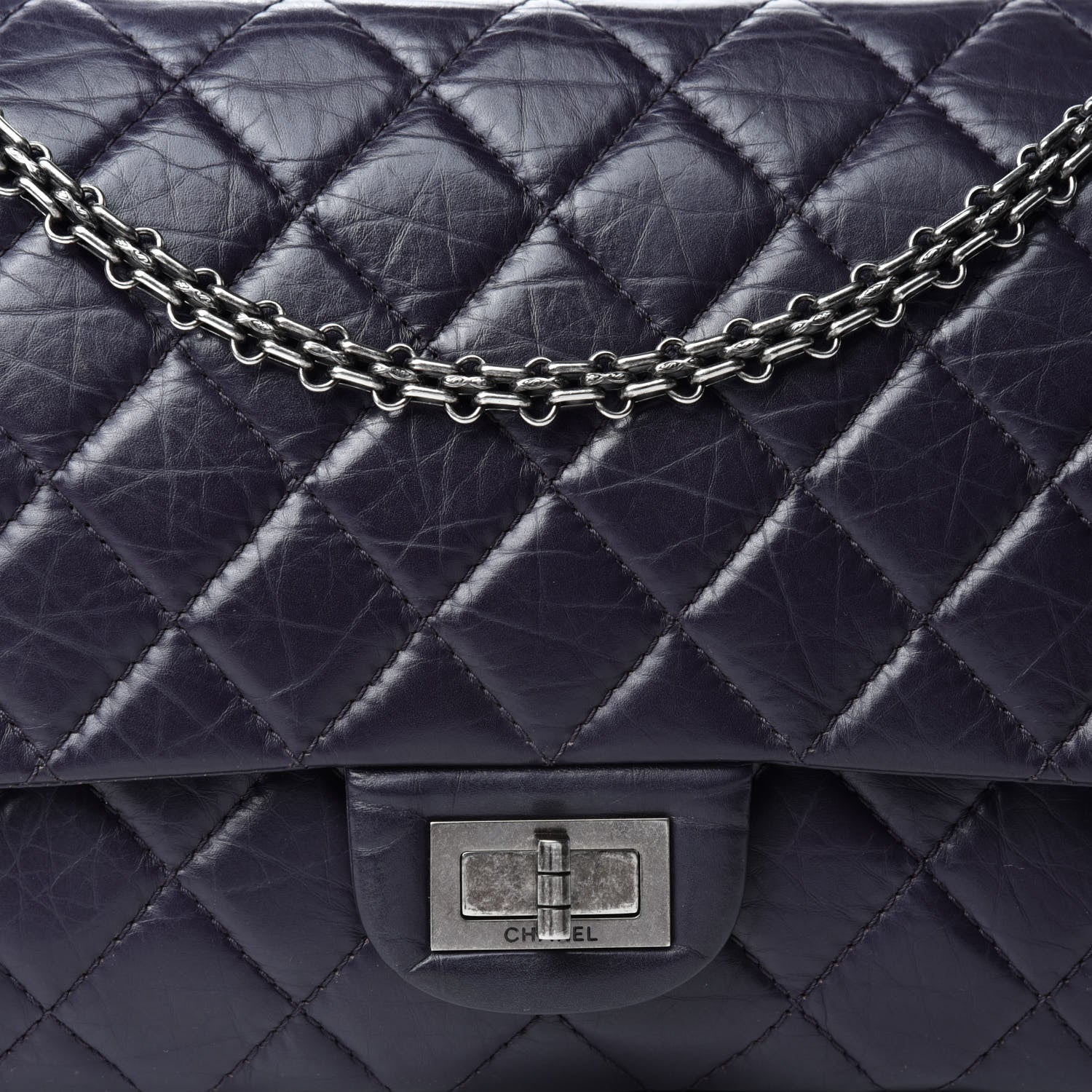 Chanel Aged Calfskin Quilted 2.55 Reissue 227 Flap Dark Purple 12 of 12