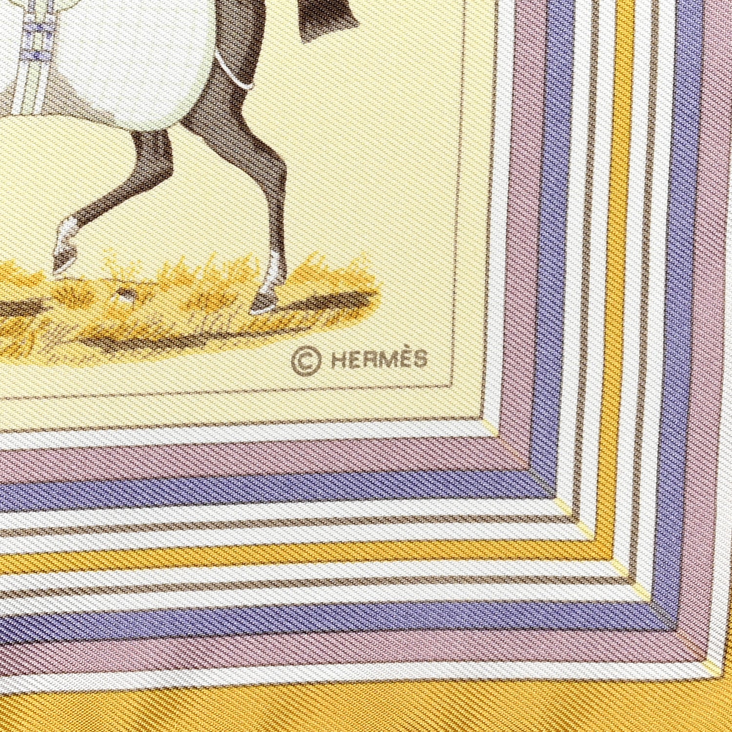 Hermes Silk Couvertures Et Tenues de Jour Pocket Square 4 of 5