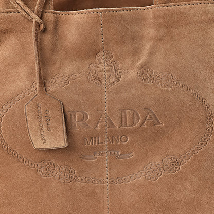 Prada Scamosciato Logo Tote Cammello 6 of 10