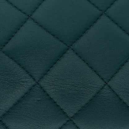 Chanel Calfskin Quilted East West Flap Dark Blue 13 of 14