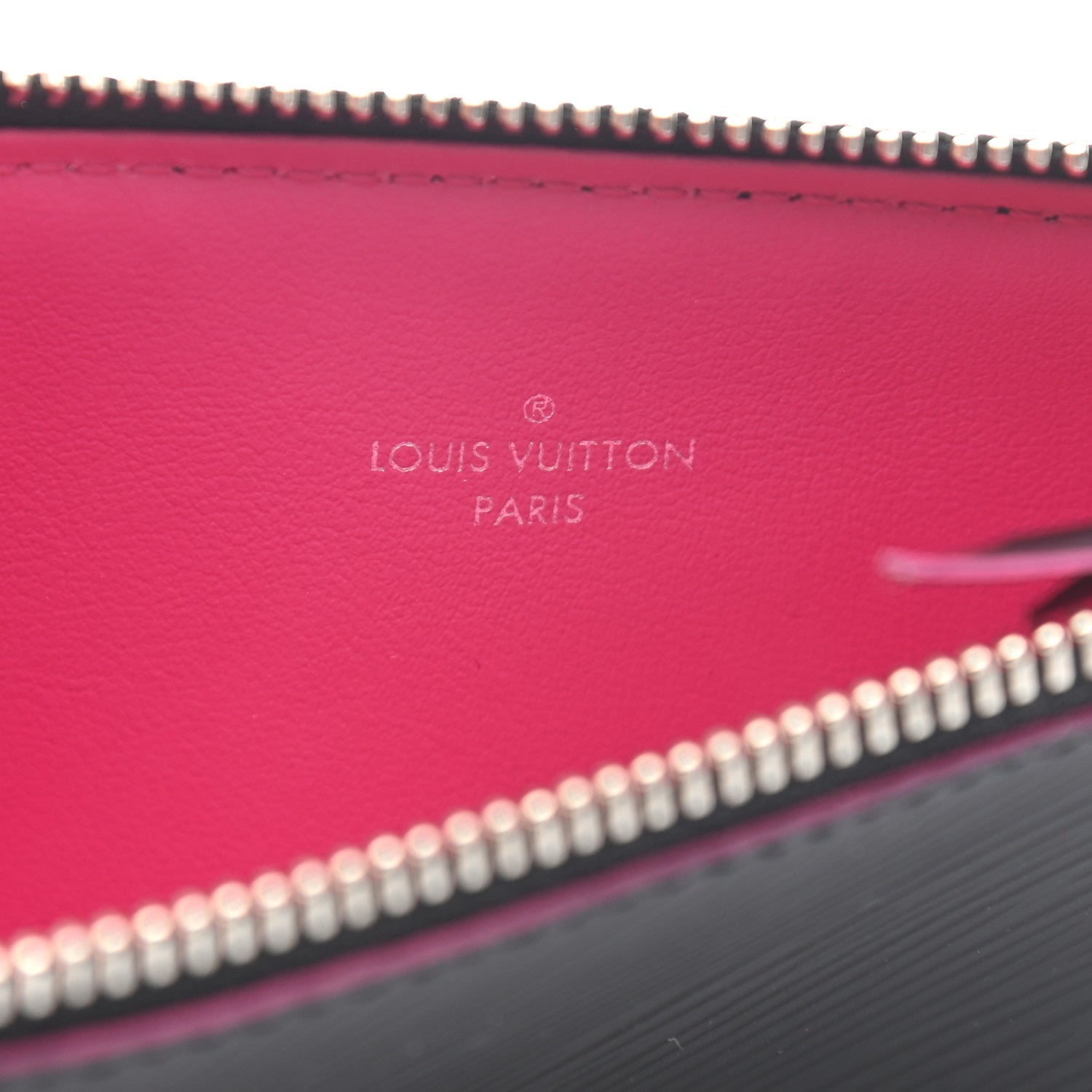 Louis Vuitton Epi Felicie Chain Wallet Zippered Insert Black Hot Pink 6 of 6