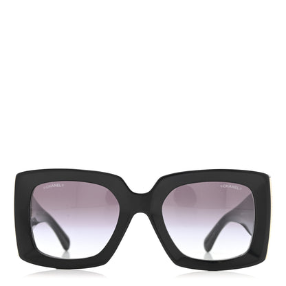 Chanel Acetate Rectangle Sunglasses 5435 Black 2 of 7