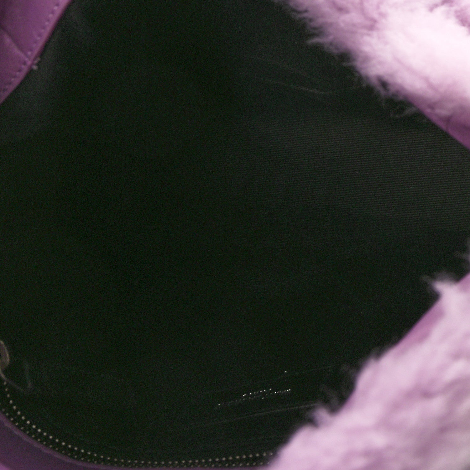 Saint Laurent Merino Shearling Lambskin Quilted Small Loulou Puffer Monogram Chain Satchel Lila 5 of 8