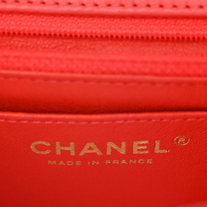 Chanel Lambskin Quilted Mini Rectangular Flap Red 6 of 10