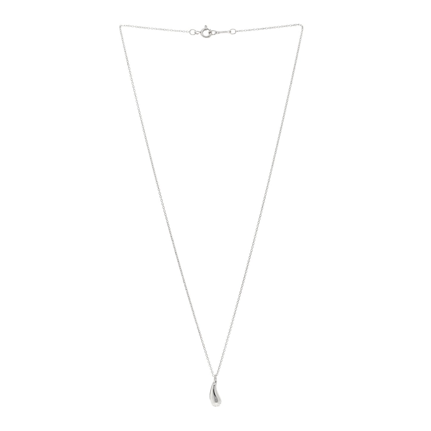 Sterling Silver 12mm Elsa Peretti Tear Drop Pendant Necklace