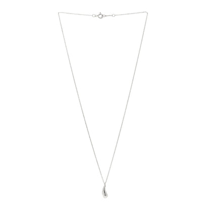 Tiffany Sterling Silver 12mm Elsa Peretti Tear Drop Pendant Necklace 3 of 4
