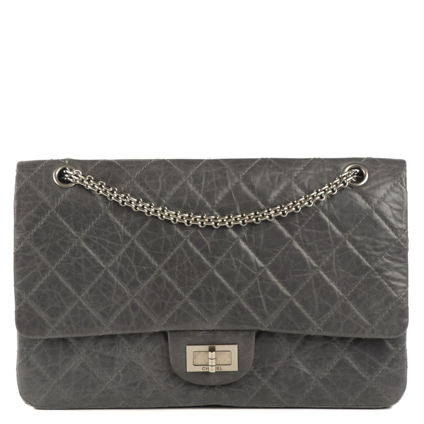 Aged Calfskin Quilted 50th Anniversary 2.55 Reissue 227 Flap Grey