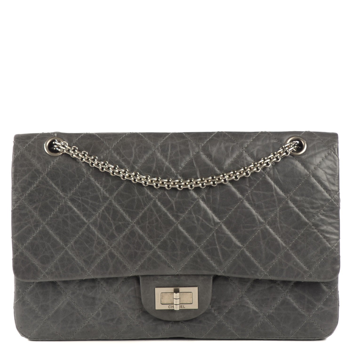 Chanel Aged Calfskin Quilted 50th Anniversary 2.55 Reissue 227 Flap Grey 1 of 8