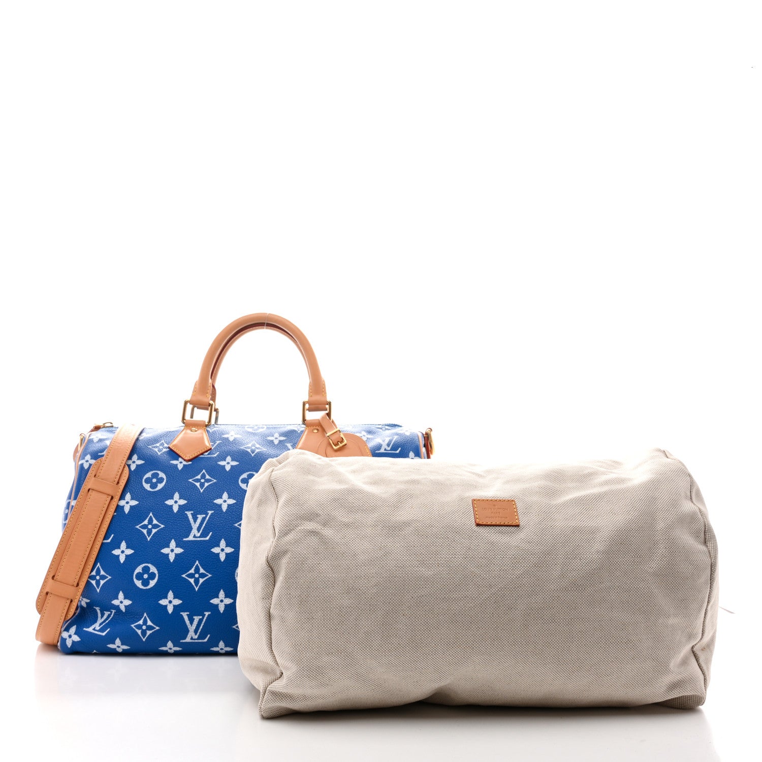 Louis Vuitton Calfskin Monogram Speedy P9 Bandouliere 40 Blue 3 of 18