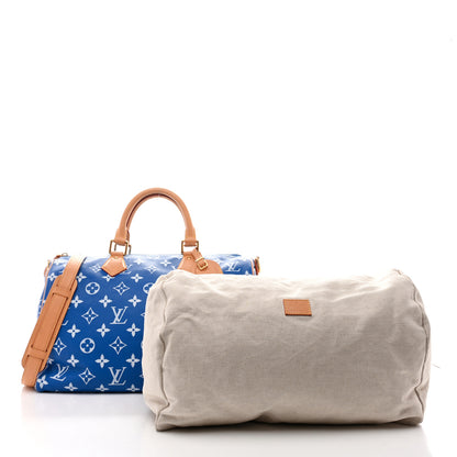 Louis Vuitton Calfskin Monogram Speedy P9 Bandouliere 40 Blue 3 of 18