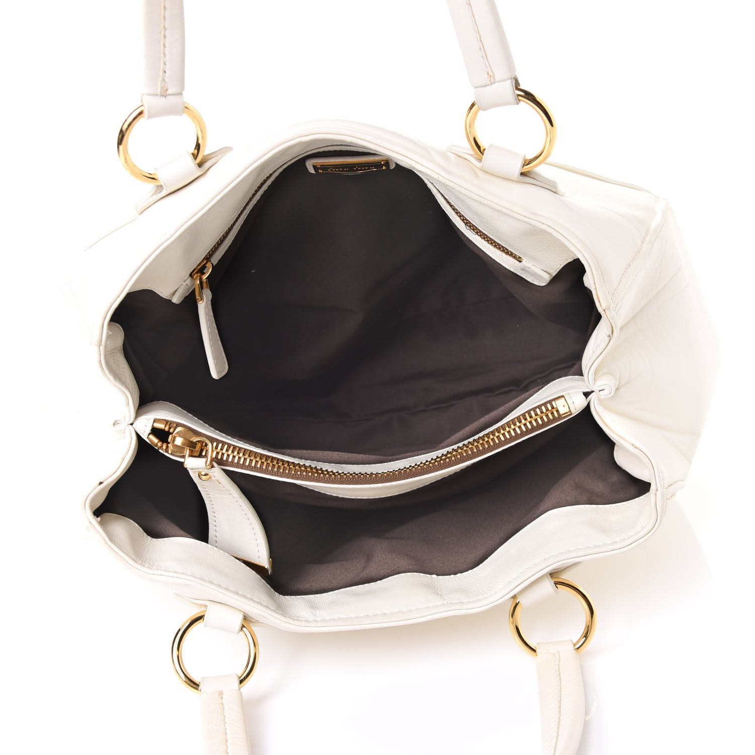 Miu Miu Nappa Shopping Satchel Bianco 4 of 4