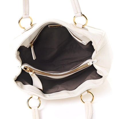 Miu Miu Nappa Shopping Satchel Bianco 4 of 4