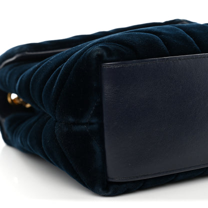 Saint Laurent Velvet Y Quilted Monogram Small Loulou Chain Satchel Medium Blue 9 of 10