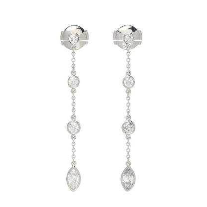 Tiffany Platinum Diamond .95ctw Swing Drop Earrings 1 of 4